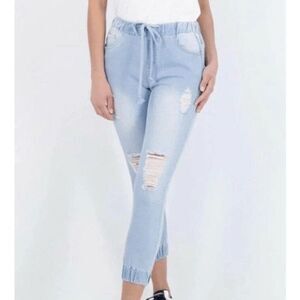 GOGO Jeans Distressed Denim Joggers Size 3